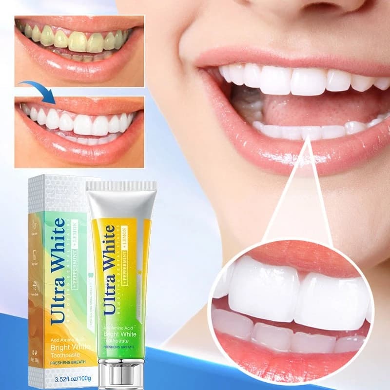 Lemon Mint Whitening Toothpaste Cleaning Teetch, Peppermint And Lemon Brightening Teeth Toothpaste Fresh Breath 100g