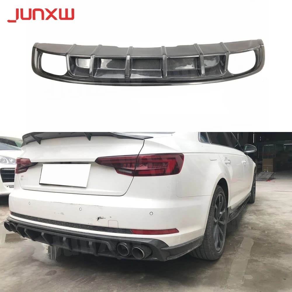 Diffusore Posteriore in Fibra di Carbonio, Spoiler e Splitter per Audi A4 Sline S4 B9 2017 2018, Accessori Auto