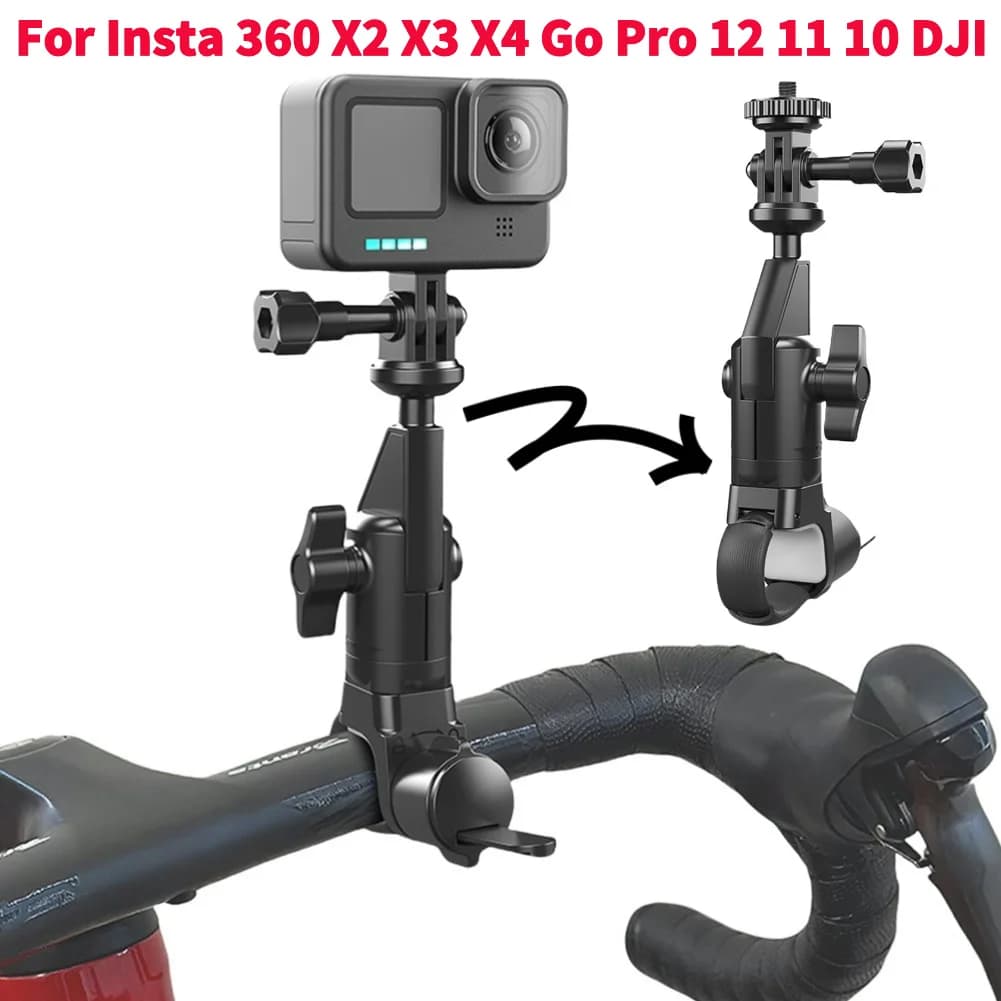 Support for bike handlebar 360 support for rotating bike camera for Insta 360 X2 X3 X4 Go Pro 12 11 10 D-JI