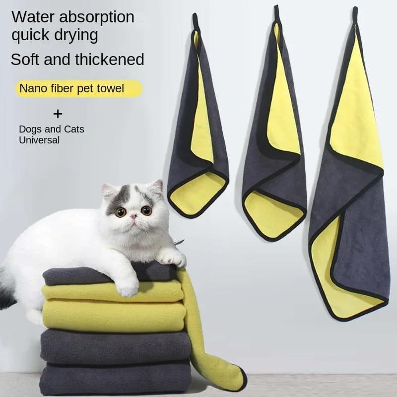 Fast Drying Domestic Animal Towel, Super Absorbent and Soft Fiber, Dog Bathrobe, Practical Cleaning Towel, Animal Accessories