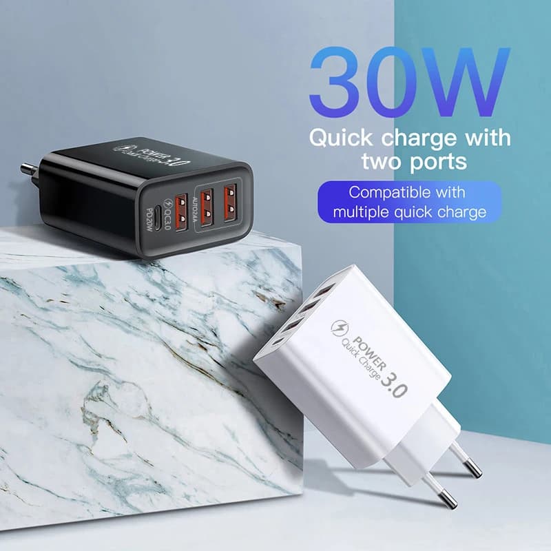 Caricabatterie Universale Rapido USB Adattatore di Ricarica Tipo C Caricatore da Muro per iPhone Xiaomi Samsung PD Caricabatterie da Viaggio