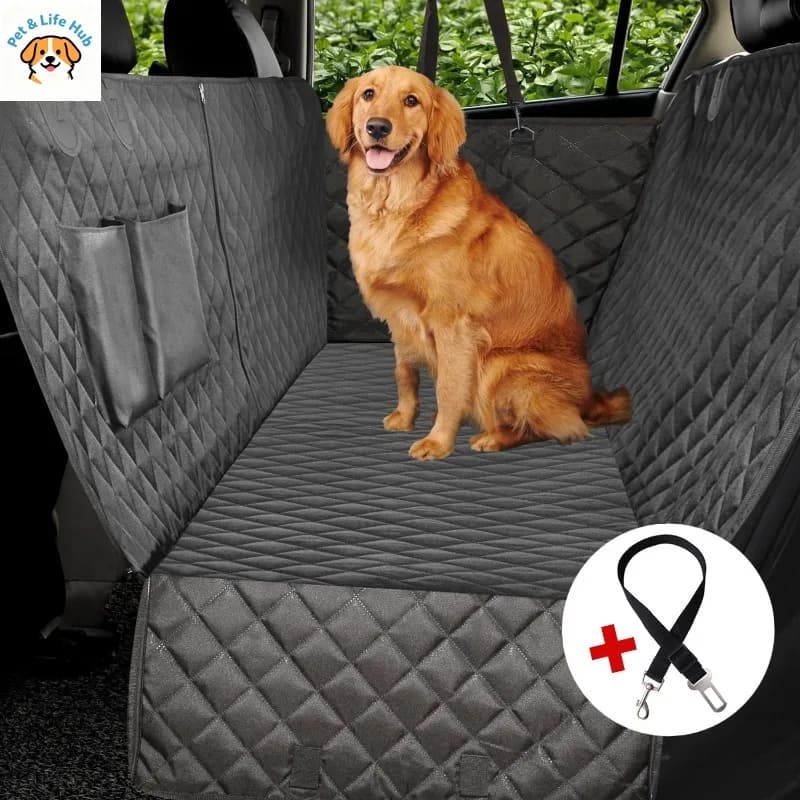 Coprisedile per Auto per Cani 100% Impermeabile con Alette Laterali, Coprisedile Posteriore Convertibile a Amaca, Protezione per Cani