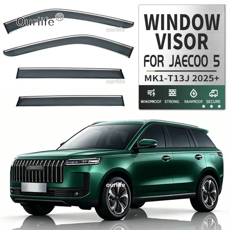 For Jaecoo 5 2026 2027 Window visor Car Sun Rain Guard Vent Shade Deflector Wind Weathershield Moulding TrimTuning Accessories