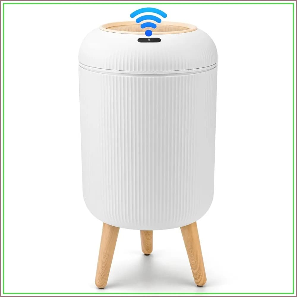 Motion Sensor Trash Can with Automatic Lid, 2.6 Gallon Hands-Free Wastebasket for Kitchen Bathroom Bedroom Office, Compact Plastic Garbage Bin with Smart Sensor Technology