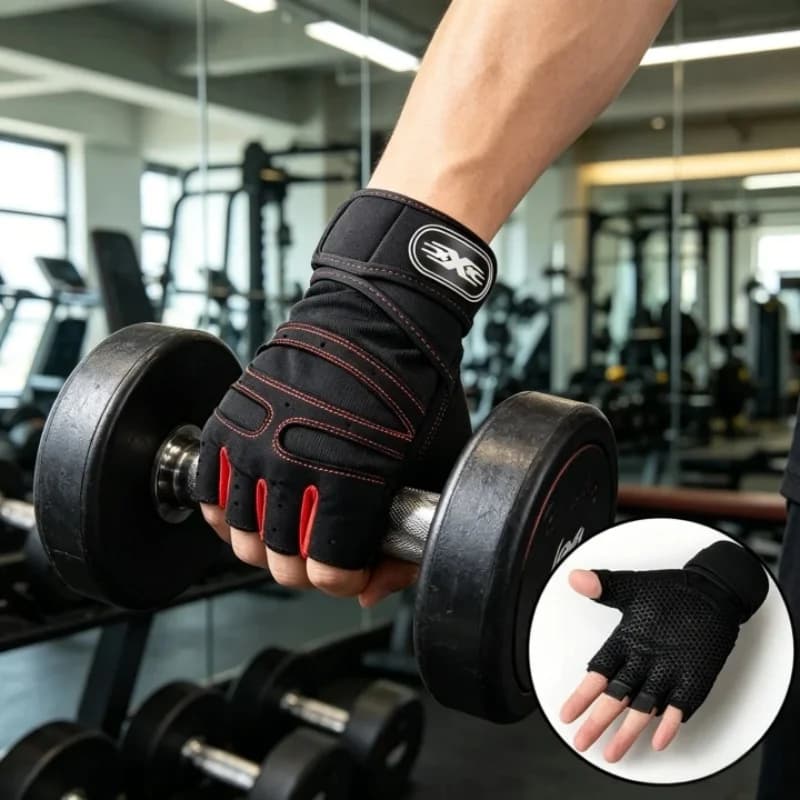 Guanti Fitness Mezze Dita per Sport Outdoor, Palestra, Allenamento Pesante, Antiscivolo, Ciclismo, Escursionismo, Boxe, Esercizio Fisico, Supporto Polso