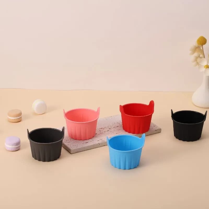 Food Grade Silicone Air Fryer Baking Cups Vibrant Colors, Multi Oven Microwave Molds for Muffins Cupcakes Desserts Eggs