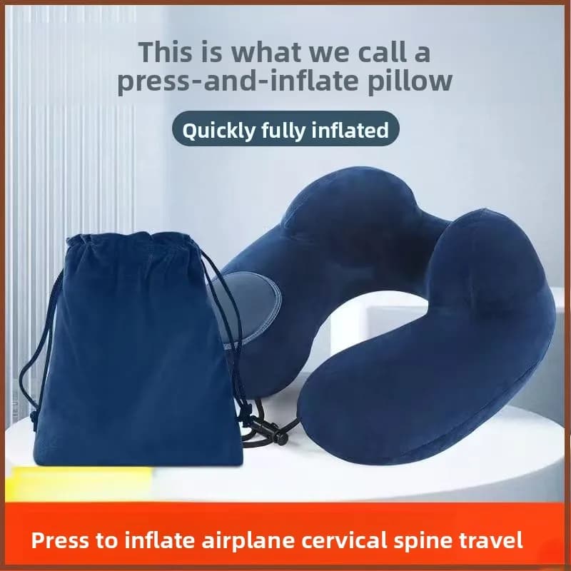 Cuscino da viaggio Cuscino per gobba a forma di U Pressa Gonfiabile Protezione portatile per il collo di volo per viaggi a lunga distanza