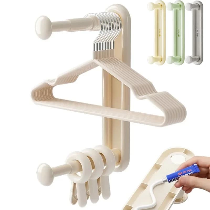 Wall hanger without punching, holders, retractable balcony organizer, double layer clothes hangers for closet space