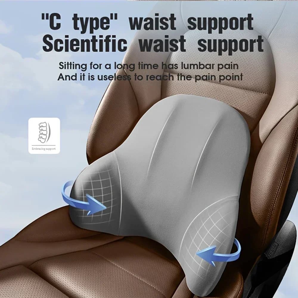 Cuscino Poggiatesta Auto e Supporto Lombare in Memory Foam, Cuscino per Collo e Supporto per la Schiena Rimovibile e Lavabile, Cuscino Universale per Veicoli