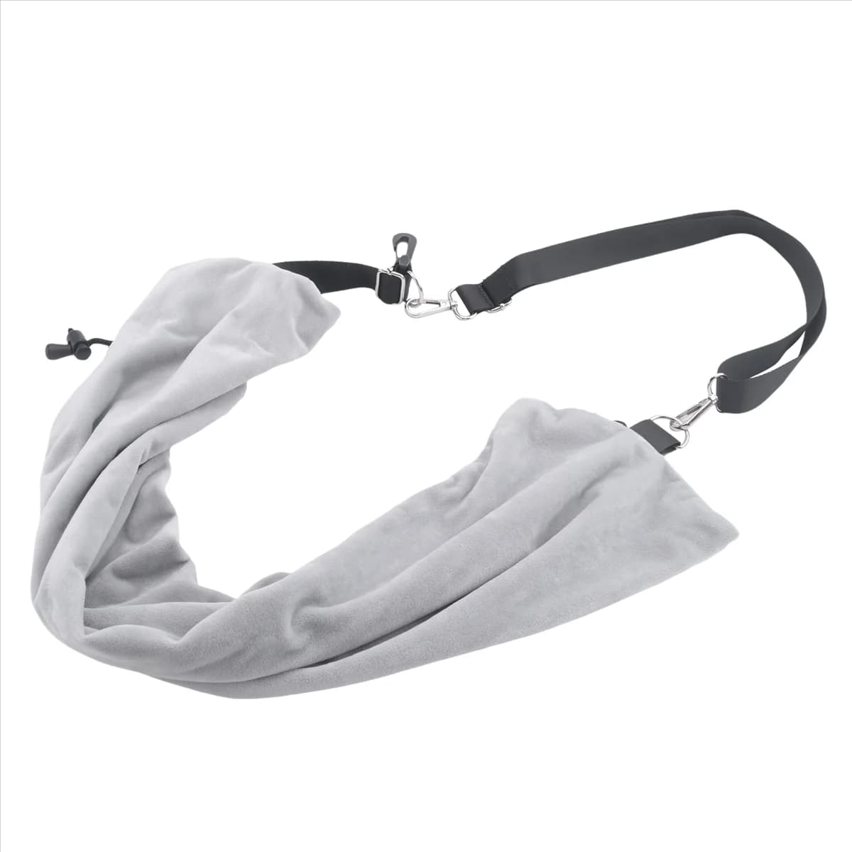 A77I Cuscino da viaggio imbottito per bagagli extra, dimensioni regolabili del collo e tracolla, copertura in morbido velluto, senza riempitivo grigio