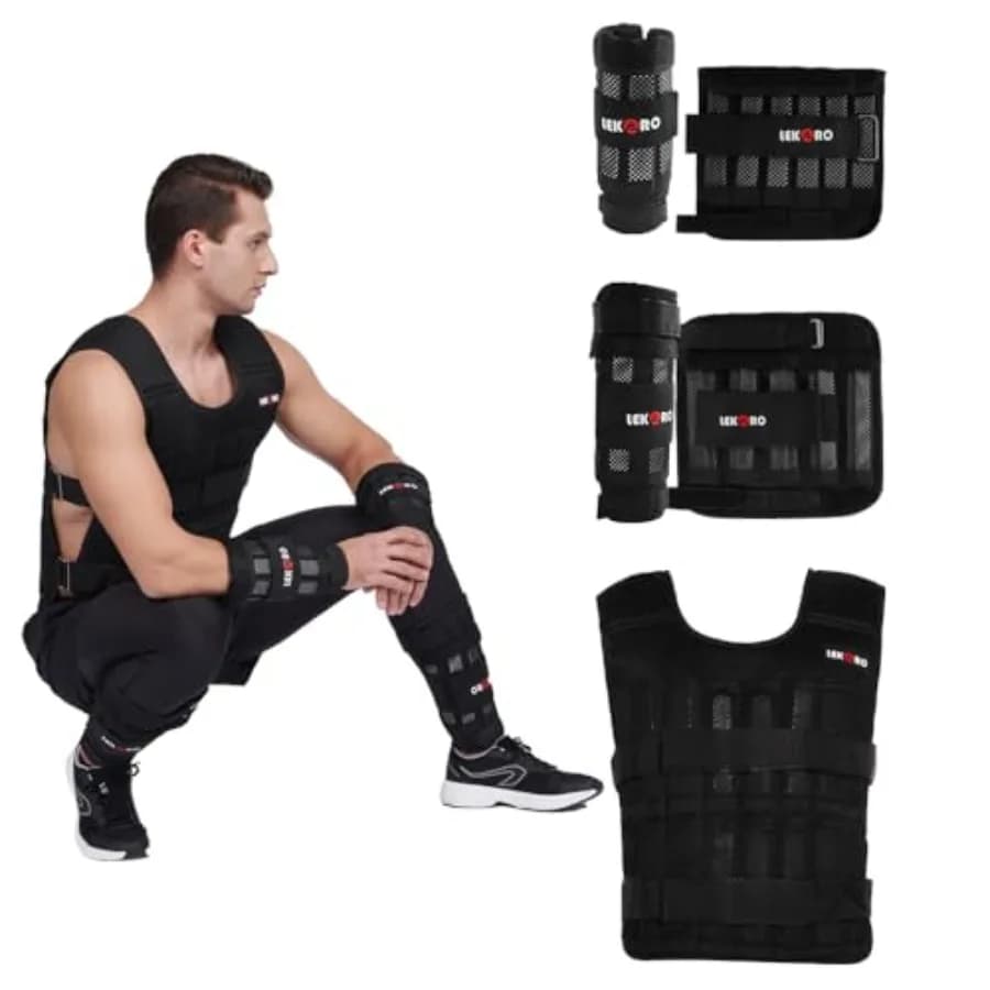 Adjustable Pondered Vest for Men and Women, Steel Removable Vest for Strength and Cardio, Color Black