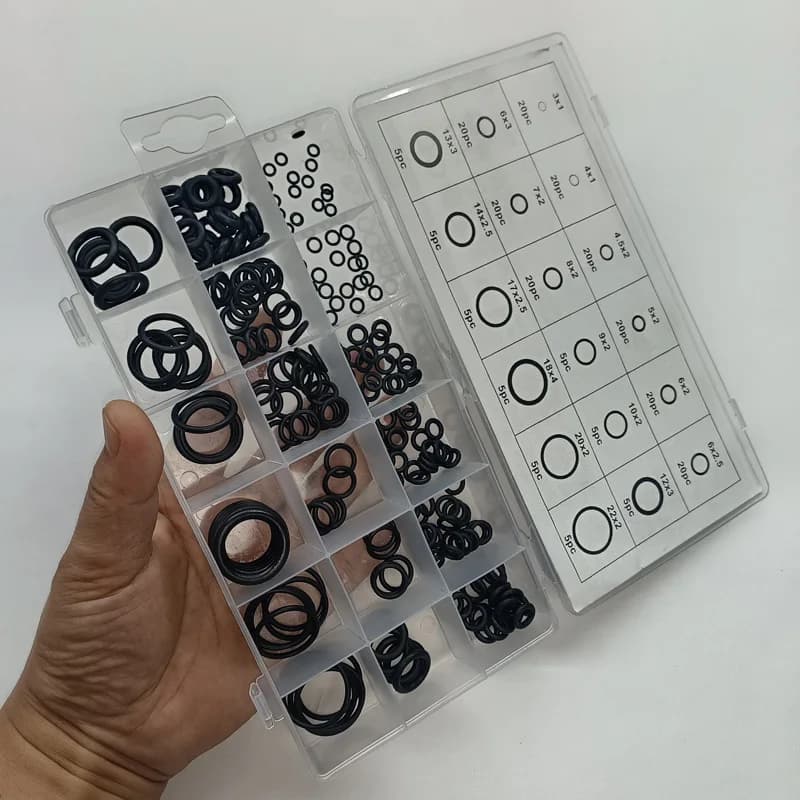 Set di O-Ring in Gomma, Guarnizioni di Tenuta in Nitrile, Bande Elastiche ad Alta Pressione, Kit di Riparazione O-Ring, Anelli in Gomma Elastica