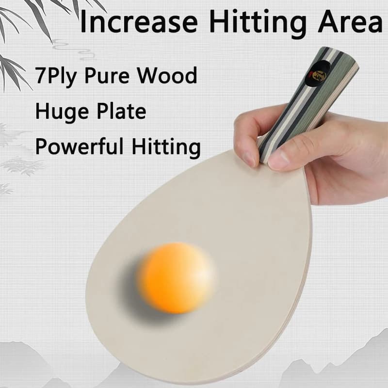 Pure 7-layer ping pong racks, fan-shaped, with ping pong blade, bat racket, with bigger shot area, recommended for beginners