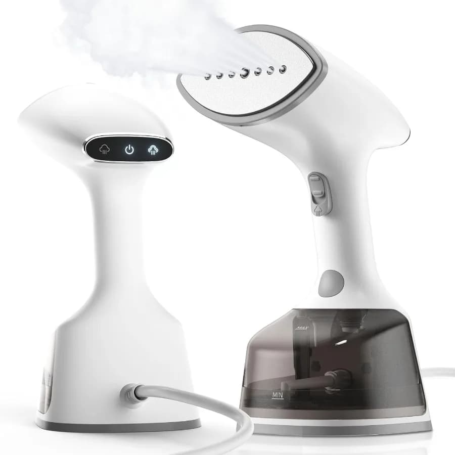 Vaporiera per vestiti Vaporiera portatile portatile da 1500 W per vestiti Vapore forte penetrante a calore rapido degli anni '20 con schermo LCD intelligente da 2 pollici