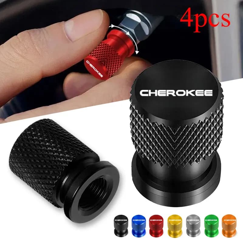 4 Pieces Valve Car Pneumatic Covers Waterproof Dust Covers for JEEP Cherokee JL CJ JK TJ XJ Car Accessories