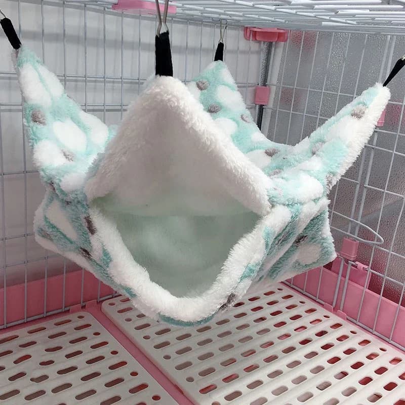 Amaca Ratti Double Thick Winter Plush Warm Bed House for Criceti Nido Pelo Satin Hanging Bed for Cavia Tree Supplies for Domestic Animals