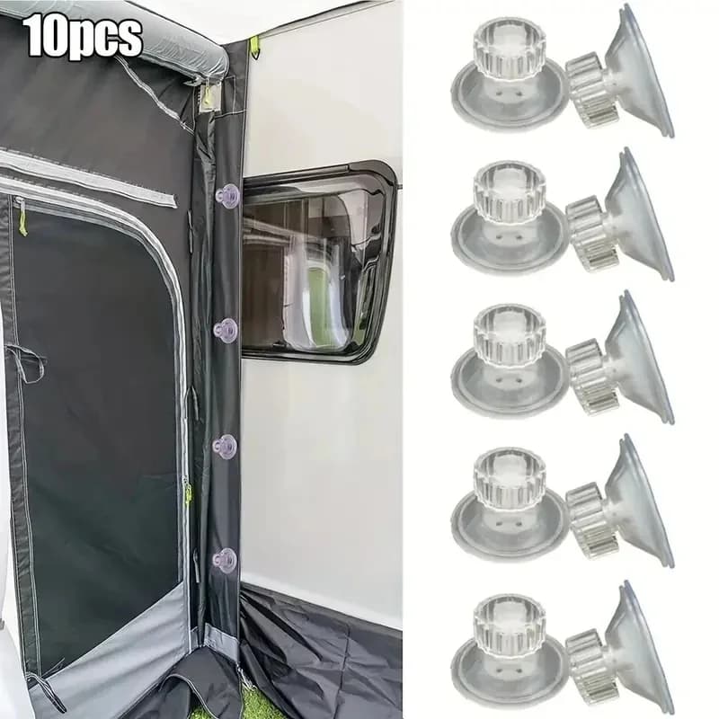 10 cuscinetti di fissaggio a ventosa per tendalino ad alto impugnatura, per roulotte, camper, organizer, appendiabiti, gancio, accessori per camper da campeggio