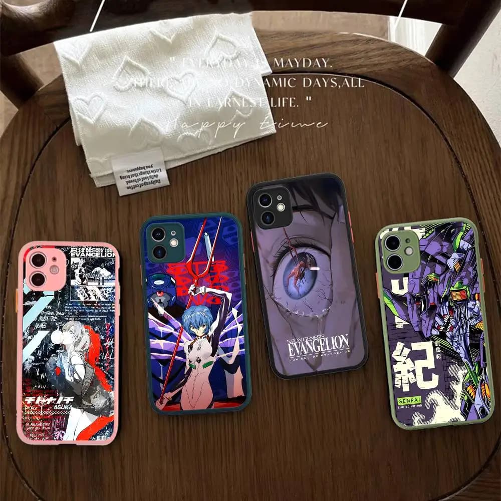 Anime Classic E-evangelion For Silicone Matte Phone Case For IPhone 16 Pro Max 15 14 13 12 11 X XS MAX