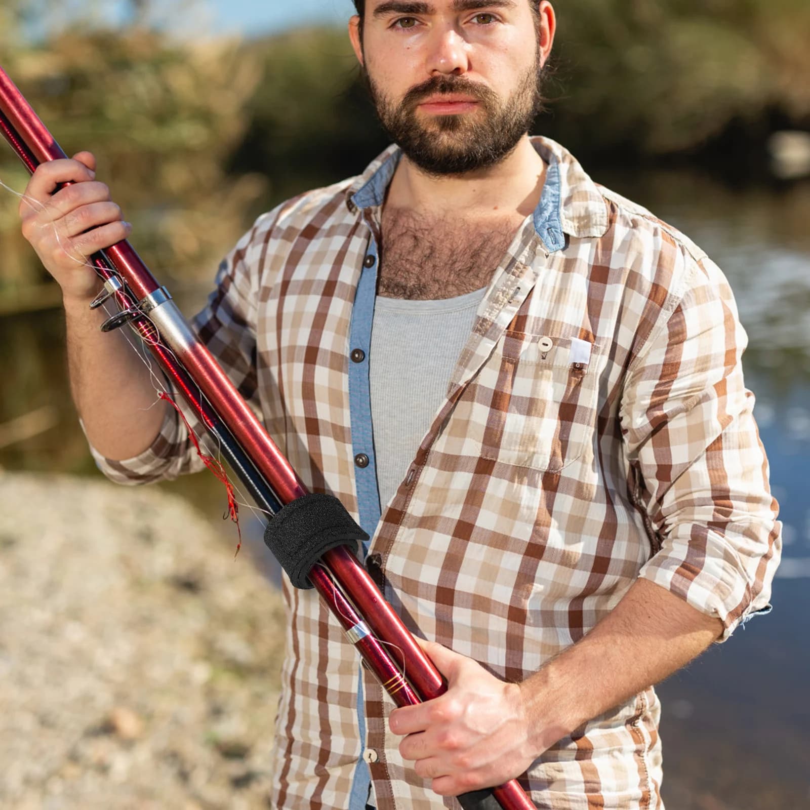 Waterproof Elastic Elastic Adjustable Fishing Rod Protective Cover with 2 Outdoor Fishing Glove Straps