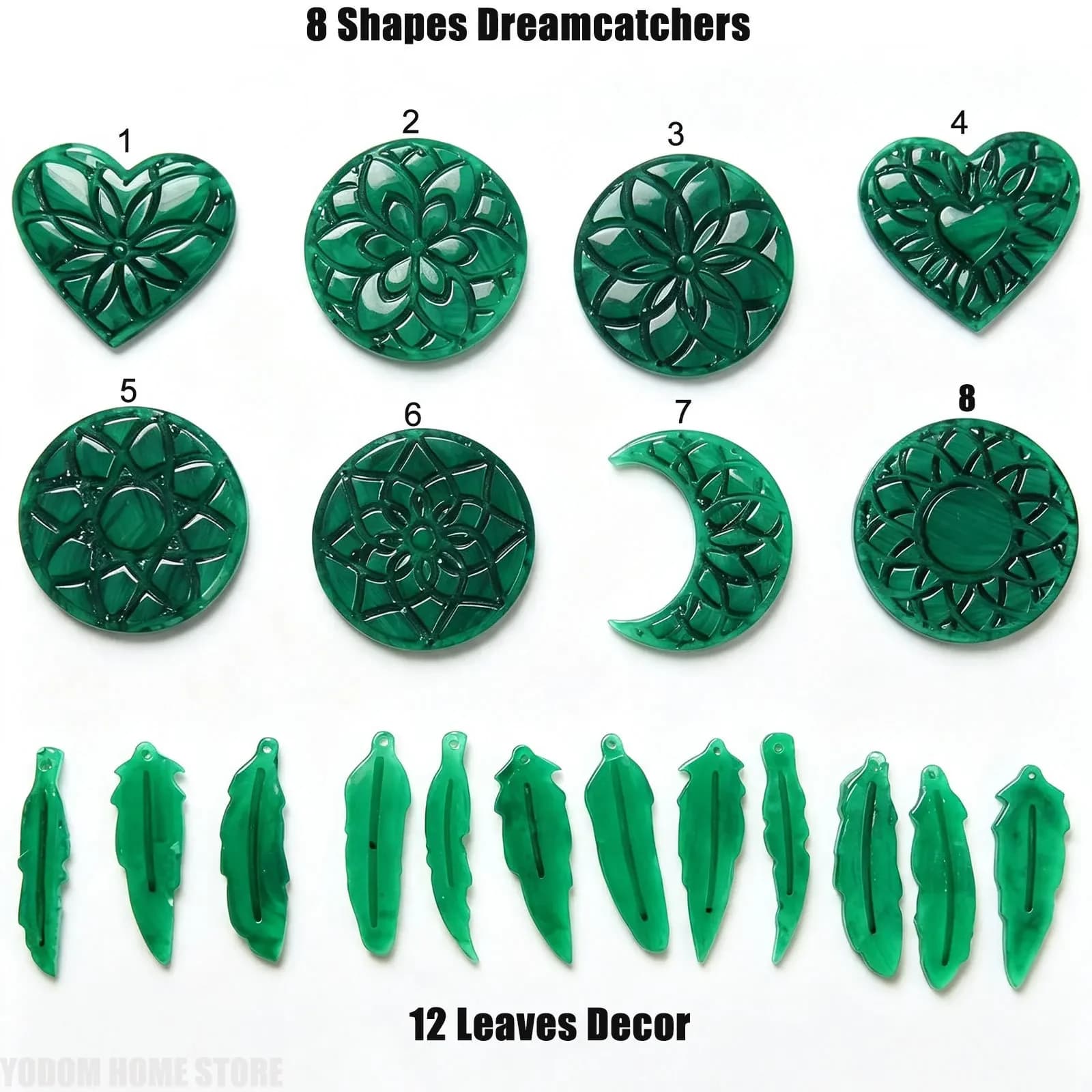 8 Styles Dream Catcher Feather Silicone Molds, Epoxy Resin Casting Mould, DIY Keychain Craft Making Accessory