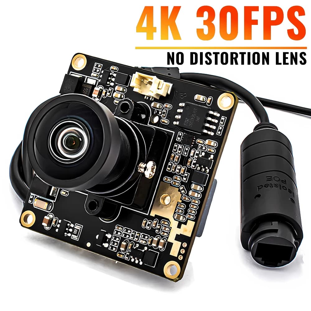 Module IP Camera 4K 8MP 30FPS, HD Webcam Card with No Distortion lens, Human Movement Detection, Onvif RTSP Security Protection for drones
