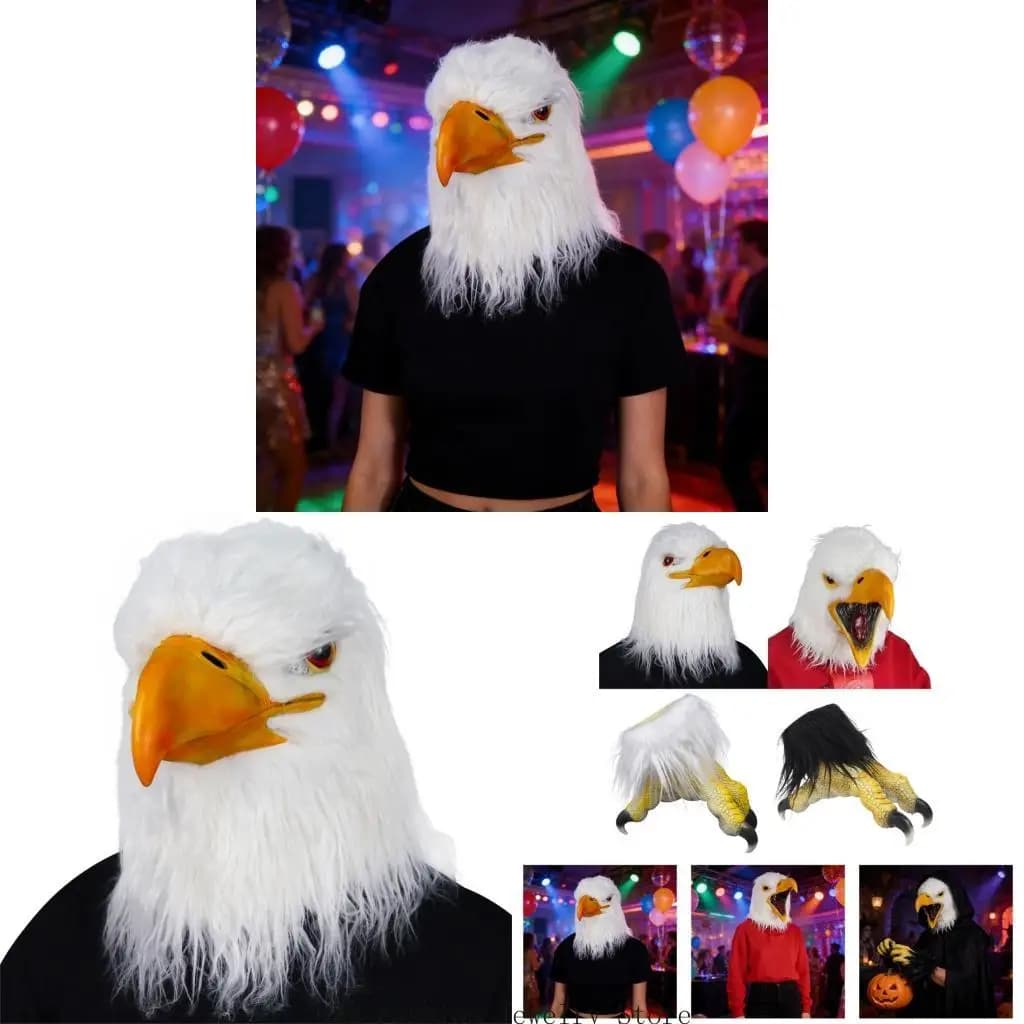 Premium Latex Bird Head Mask And Gloves Combo Fancy Dress Party Mask For Dance Performances And Festivals D0UB
