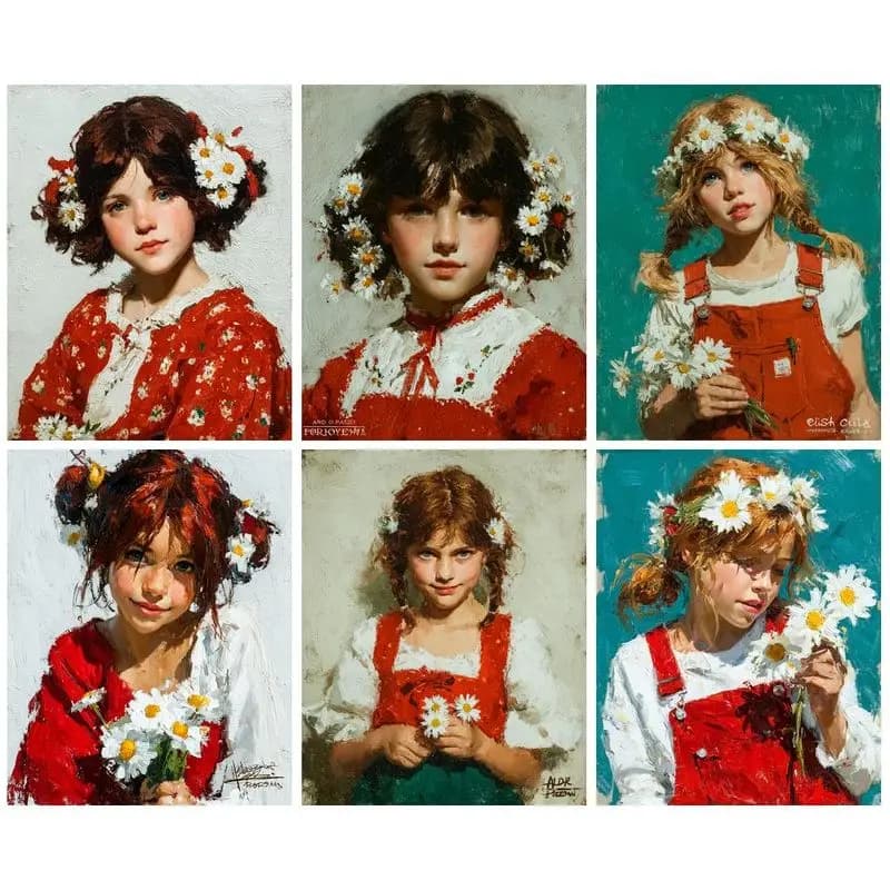 GATYZTORY Pittura con i numeri Ragazza dei cartoni animati per adulti, immagine con i numeri, dipinto su tela, cornice fai da te, decorazione per la casa