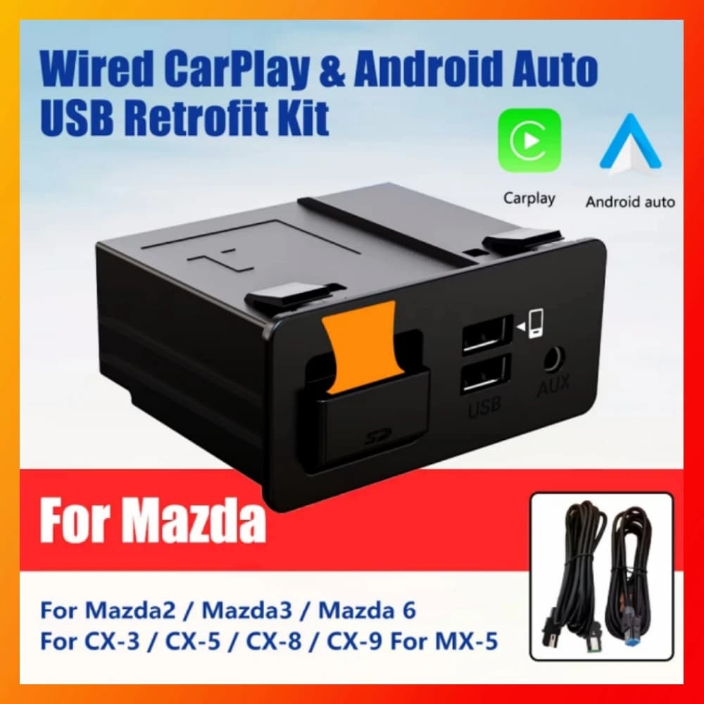 New USB Hub CarPlay Android Auto Updated to Change Original System Mazda 3 2 6 CX3 CX5 CX8 CX9 MX5, CarPlay Kit TK78669U0C