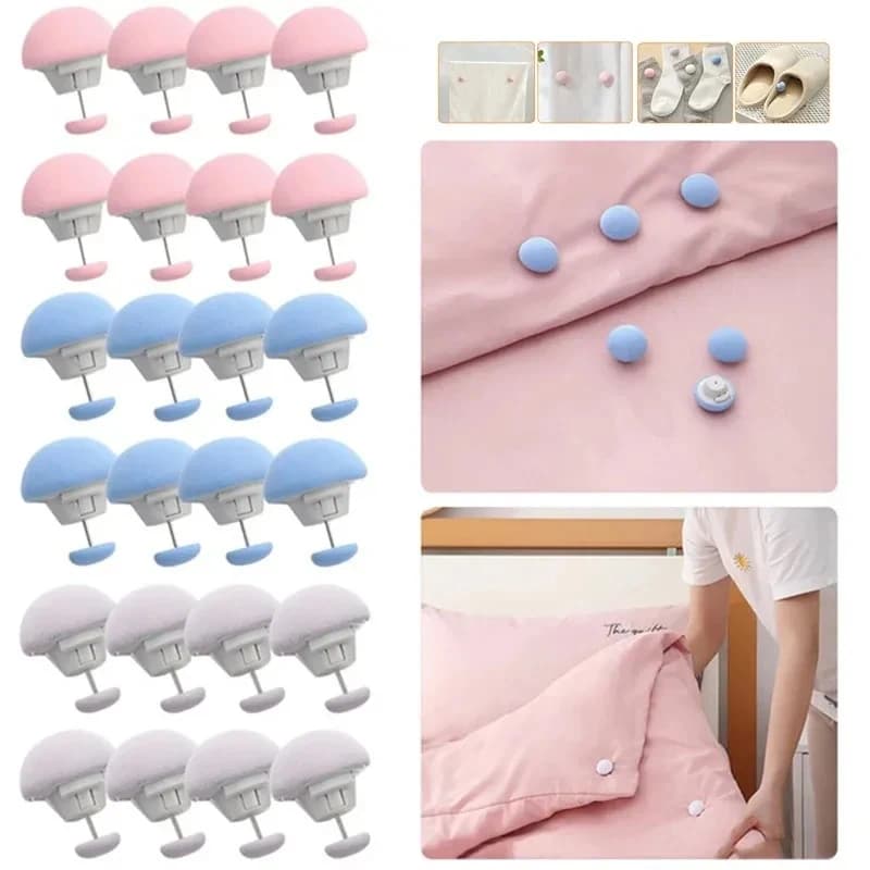 Non Slip Blanket Fastener Clip Mushroom Quilt Holder Secure Grip for Bed Sheets Bedding Handmade Kit
