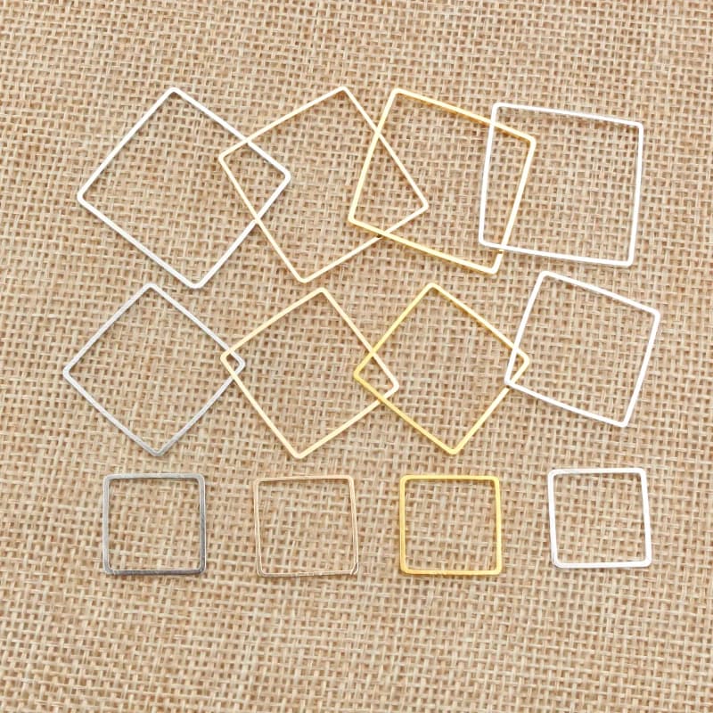 15 20 25 millimetri In Ottone Chiuso Anello Quadrato Fili Orecchino Dei Cerchi Del Pendente Connettori Anelli Per I Monili di DIY Che Fanno Accessori Auto Accessori