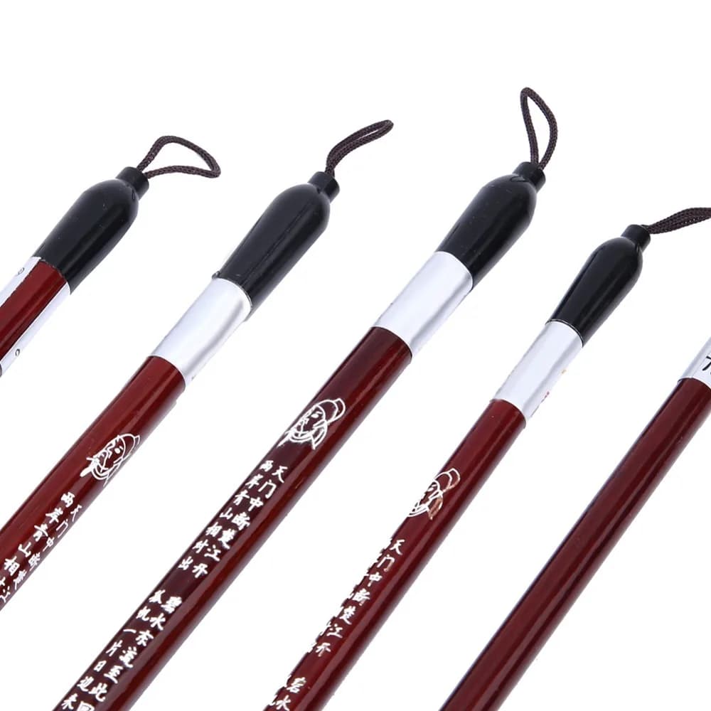 7PCS Nylon Writing Brush Set Wooden Handle Multiple sizes Script Brushes Sturdy Pole Chinese Painting Calligraphy Brushes
