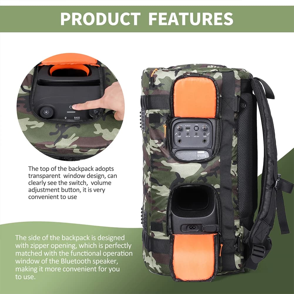 Waterproof Storage Handbags Large Capacity Bluetooth-compatible Speaker Backpack Breathable Multifunctional for PARTYBOX 110