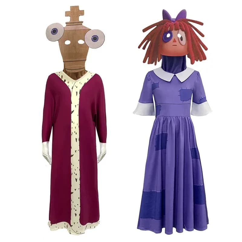 Tute Tute Pomni Gioco di ruolo Natale Pamney Carnevale Cosplay Circo Clown Costume da clown per ragazze;4.f'7;j,3'