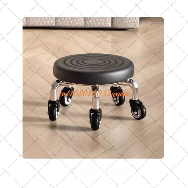 Small Swivel Stool for Nail Art, Low Stool with Wheels for Domestic Use, Low Chair for Studio