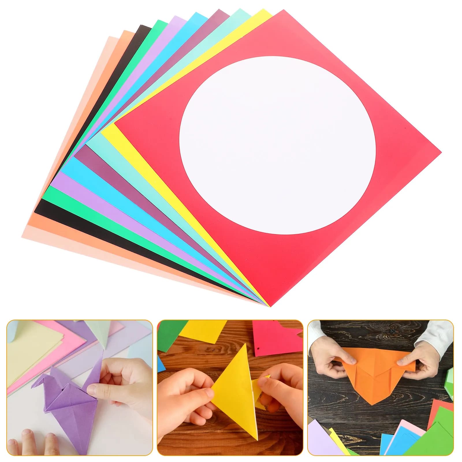 10Pcs Outer Square Inner Circle Cardstock Paper Thickened Smooth Art Painting Cardboard for DIY Drawing Sketching Greeting Cards