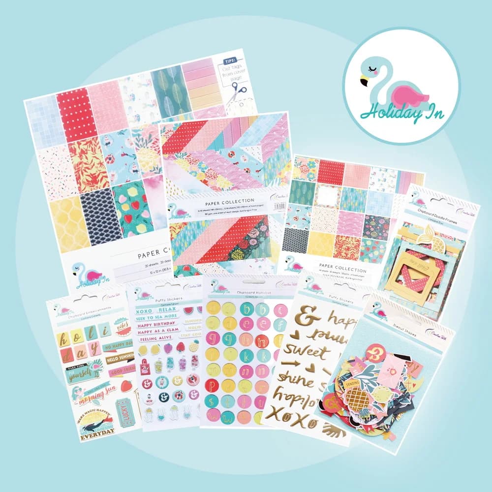 Creative Path Holiday In Scrapbooking Journaling Set Decorative Papers Puffy Stickers Paper Die Cuts DIY Crafting Kits Full Set