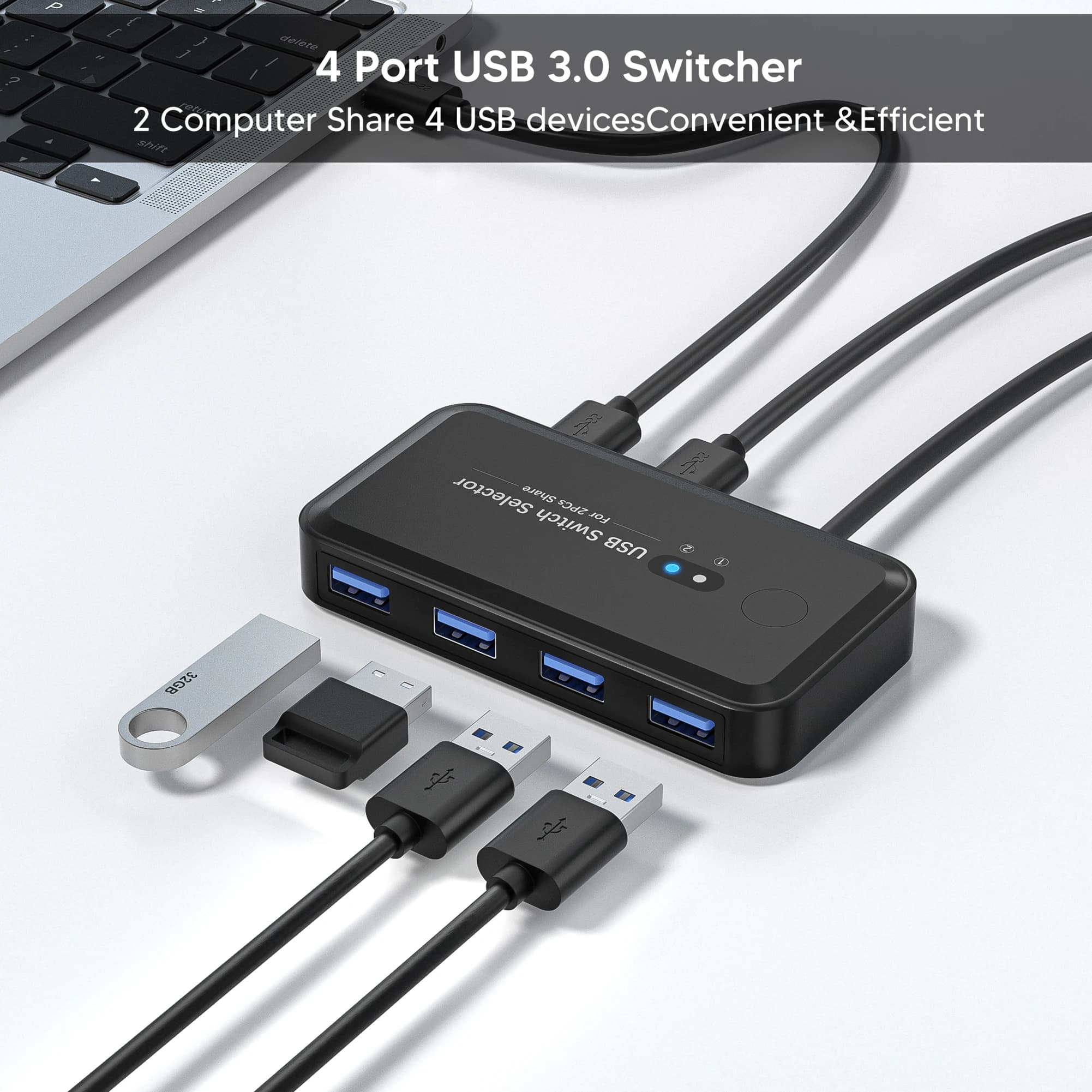 Switch USb3.0 a 4 porte Docking station KVM Switch di condivisione stampante Dispositivo di condivisione stampante Adattatore di rete splitter USB