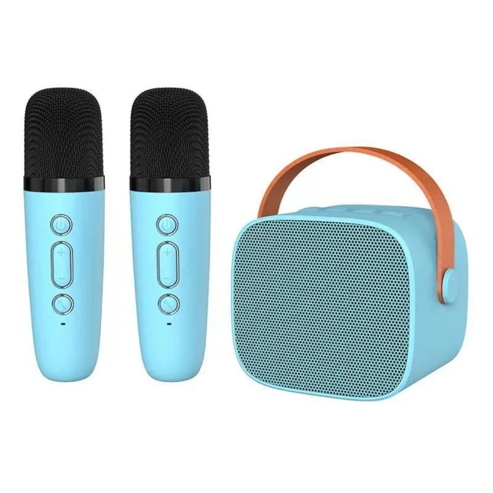 Altoparlante Bluetooth Portatile Mini con Funzione Karaoke, Subwoofer, Doppio Microfono Wireless per Canto in Famiglia