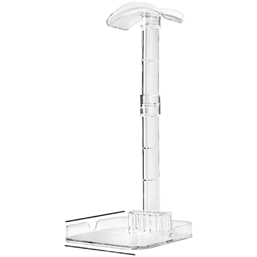Supporto per cuffie multifunzionale trasparente per auricolari da gioco con curva ergonomica e supporto da tavolo stabile