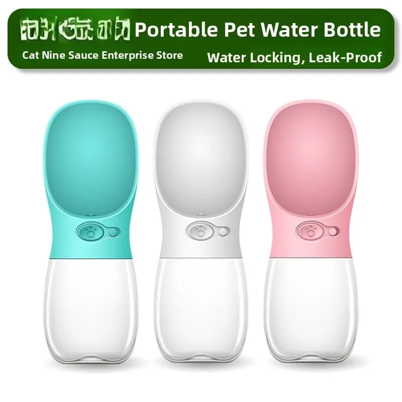 Bottiglia d'Acqua Portatile per Cani con Dispenser Appendibile, Accessorio per Passeggiate all'Aperto