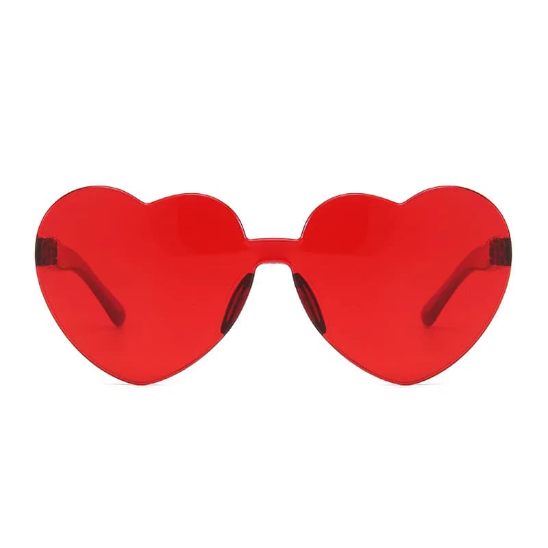 Occhiali da sole con montatura in PC, occhiali da sole colorati effetto gelatina, occhiali da sole per bambini a forma di cuore per l'estate, la spiaggia e feste in costume