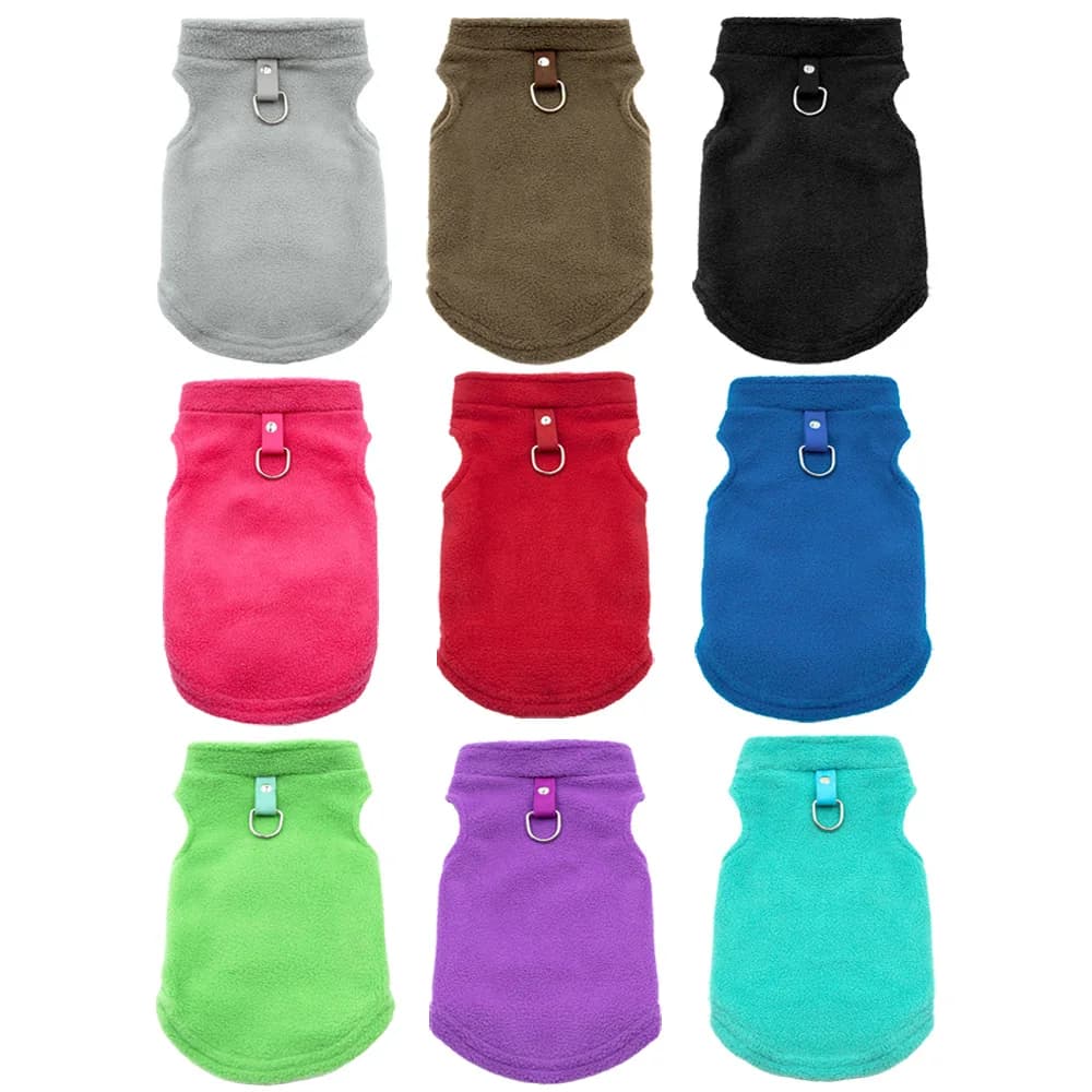 2Pcs Thick Warm Dog Cat Clothes With Leash C006