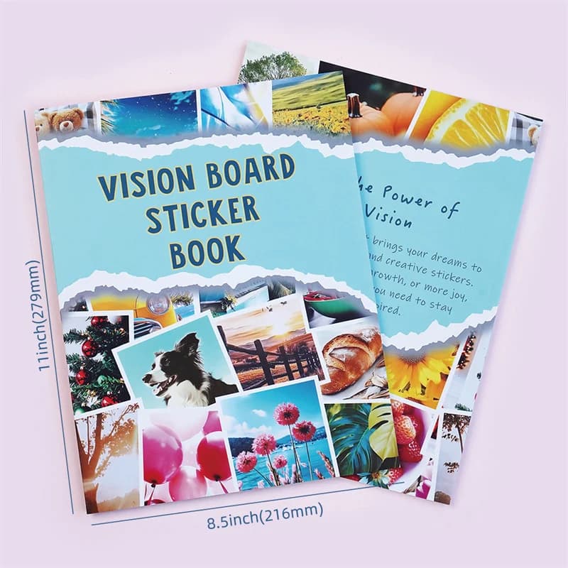 Vision Board Sticker Book Kit DIY Dream Life Inspiration Stickers Outdoor Travel Planning Cutout Scrapbook Goal Setting Supplies