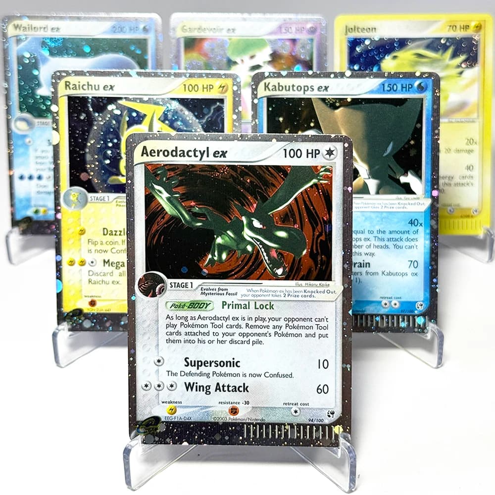 PKM Sandstorm (SS) Carte da Gioco Rare Fai-da-Te, Bestseller PTCG: Aerodactyl/Gardevoir/Kabutops/Raichu/Typhlosion/Wailord ex Jolteon