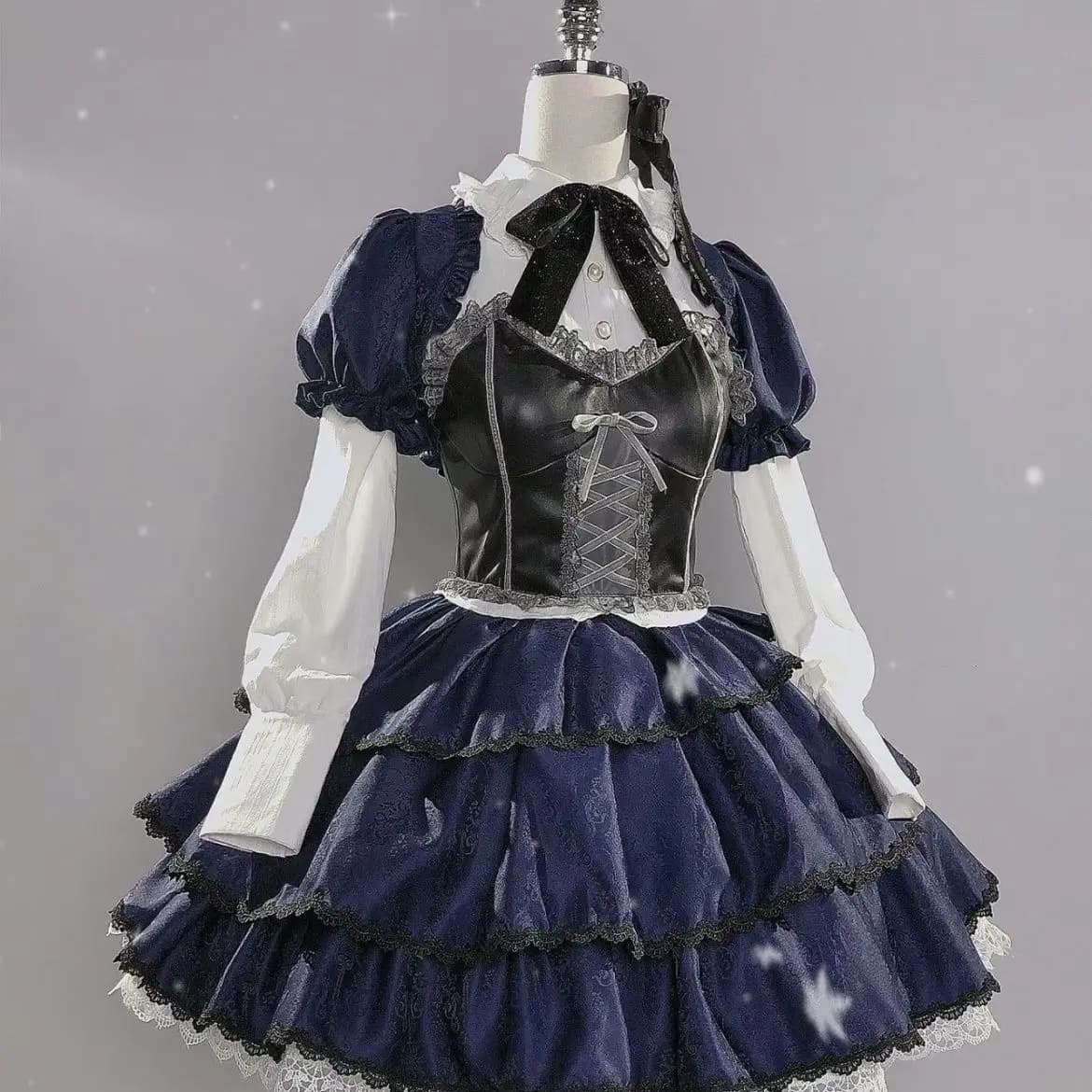 2026 Abito Lolita vintage giapponese Donna Gotico Y2k Mini abiti a maniche lunghe Harajuku Bow Dolce e carino Gonna sottile Autunno New Chic