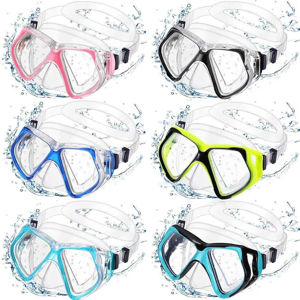Set di 6 Occhialini da Nuoto per Adulti con Copertura per il Naso, Maschera da Nuoto per Uomini, Donne e Giovani