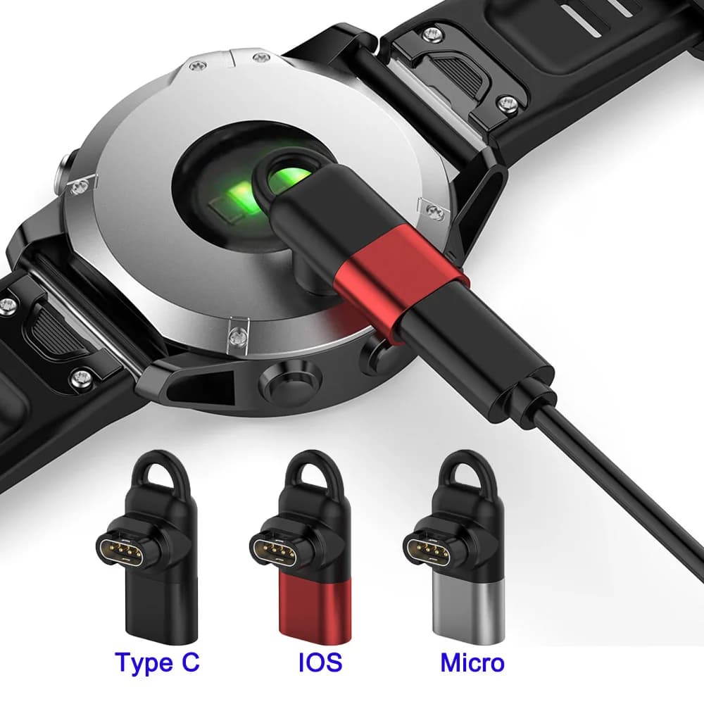 Adattatore per caricabatterie per Garmin Instinct 2 2S Connettore di ricarica USB per Fenix 8 Pro/7 7S 7X 6 5 Forerunner 245 265 945/Venu 2 2S 3