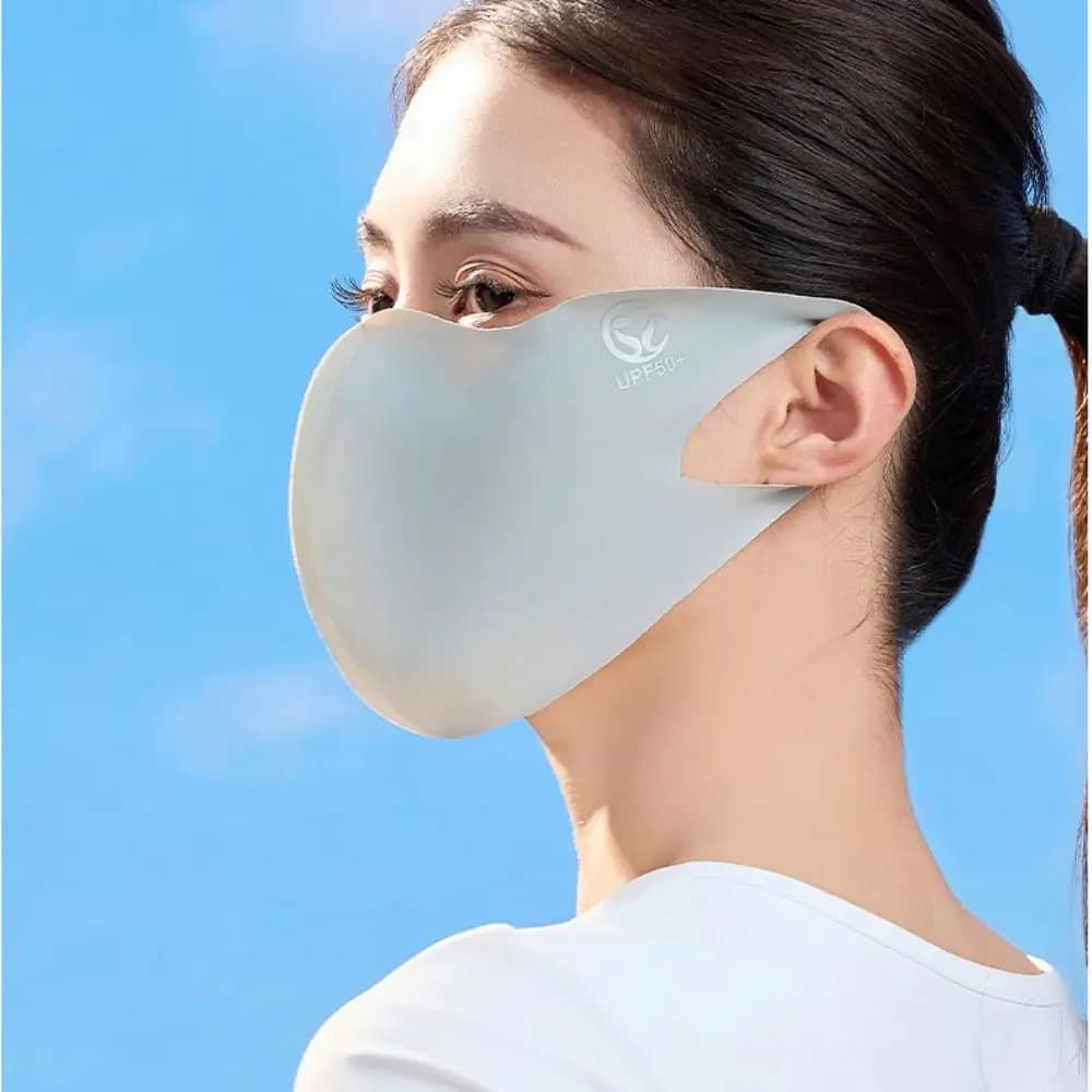 Adjustable Face Mask in Ice Silk with Solar Protection, Extensive Waist Scarf, Viso Cover, Eye Protection, Solar Veil, Fishing Knees Mask