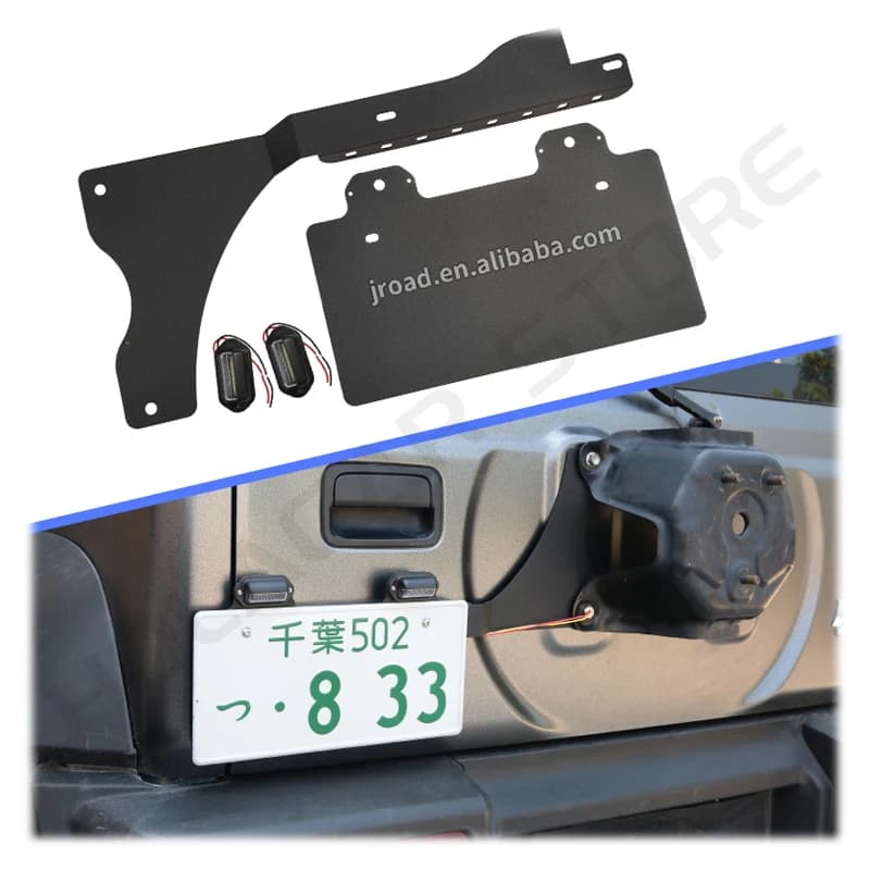 Staffa di Regolazione Posizione Targa Auto, Kit di Riposizionamento Targa Posteriore Regolabile per Suzuki Jimny JB64 JB74 2019+