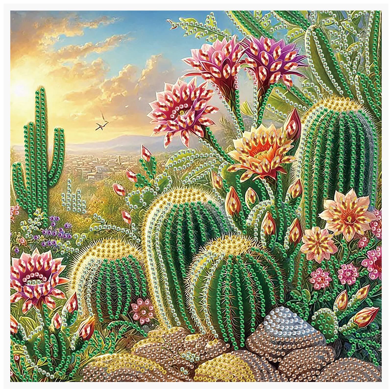 5D pittura diamante fai da te kit fiore decorazione cactus fai da te alieno trapano diamante mosaico arte regalo artigianato decorazione della parete della casa